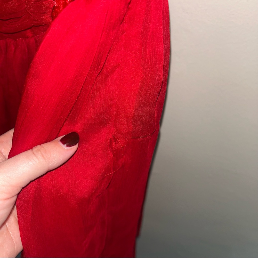 Free People Red Velvet Bodice Mini Dress - Picture 3 of 5